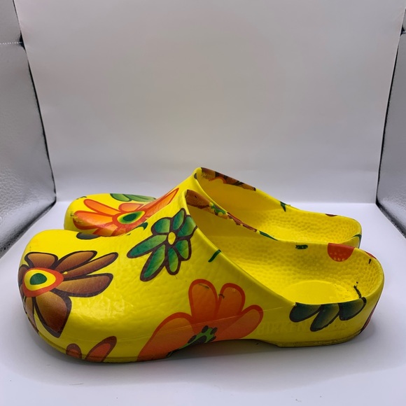 Birkenstock Yellow Floral Mules - Picture 1 of 8